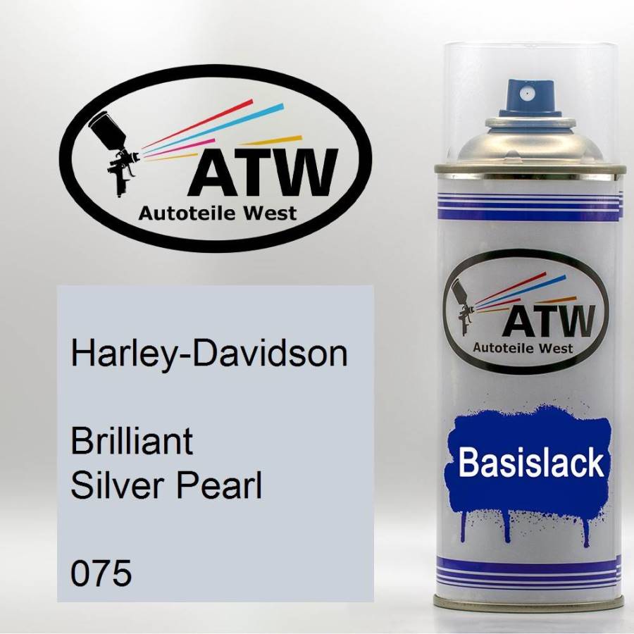 Harley-Davidson, Brilliant Silver Pearl, 075: 400ml Sprühdose, von ATW Autoteile West.